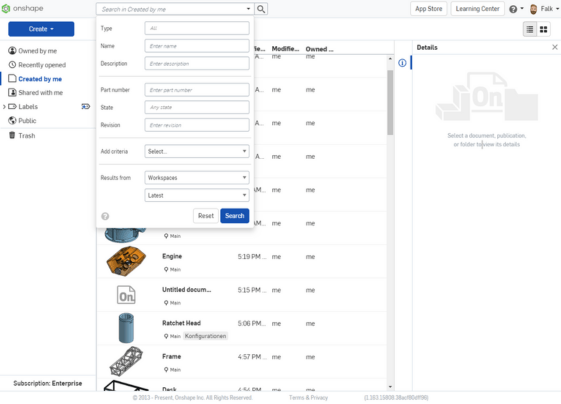 Onshape OnCAD - Datenmanagement (3)