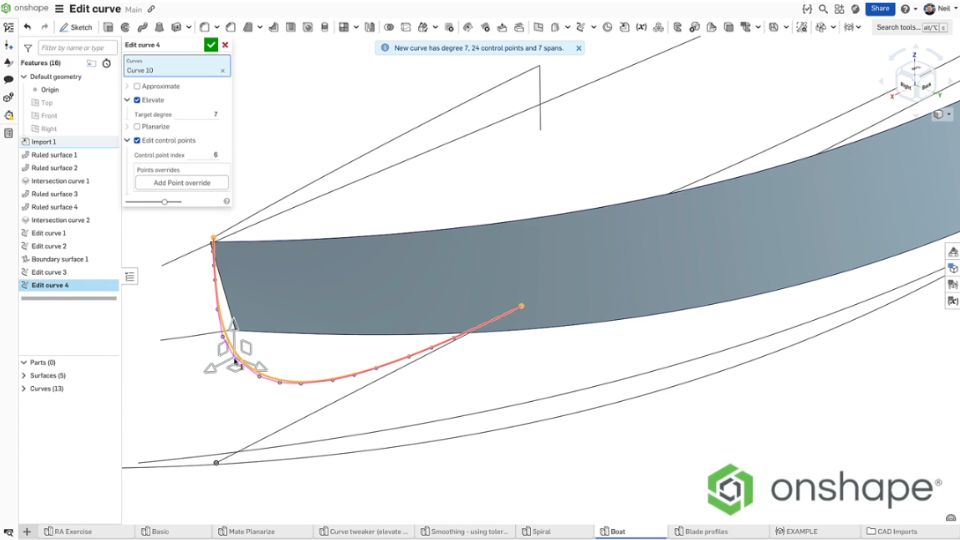 onshape kurve bearbeiten